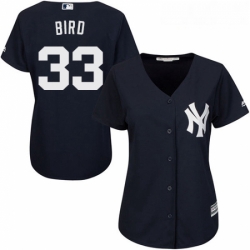 Womens Majestic New York Yankees 33 Greg Bird Replica Navy Blue Alternate MLB Jersey