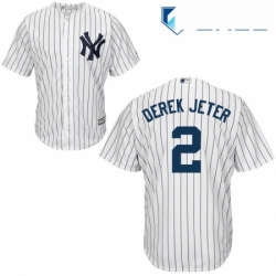 Youth Majestic New York Yankees 2 Derek Jeter Authentic White Home MLB Jersey