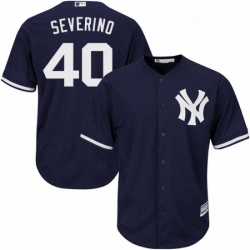 Youth Majestic New York Yankees 40 Luis Severino Authentic Navy Blue Alternate MLB Jersey 