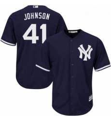 Youth Majestic New York Yankees 41 Randy Johnson Replica Navy Blue Alternate MLB Jersey