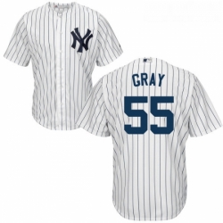 Youth Majestic New York Yankees 55 Sonny Gray Replica White Home MLB Jersey 