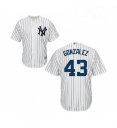 Youth New York Yankees 43 Gio Gonzalez Authentic White Home Baseball Jersey 