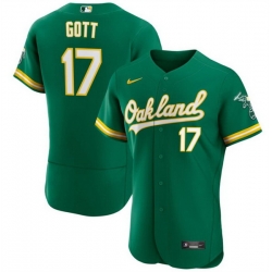 Men Oakland Athletics 17 Trevor Gott Green Flex Base Stitched Jersey