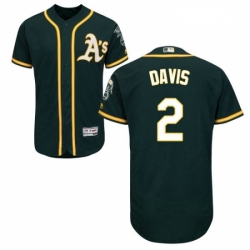 Mens Majestic Oakland Athletics 2 Khris Davis Green Flexbase Authentic Collection MLB Jersey