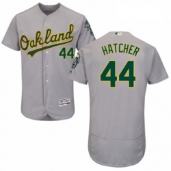 Mens Majestic Oakland Athletics 44 Chris Hatcher Grey Road Flex Base Authentic Collection MLB Jersey