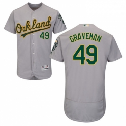 Mens Majestic Oakland Athletics 49 Kendall Graveman Grey Flexbase Authentic Collection MLB Jersey