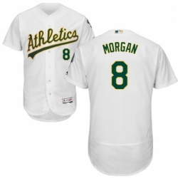 Mens Majestic Oakland Athletics 8 Joe Morgan White Home Flex Base Authentic Collection MLB Jersey