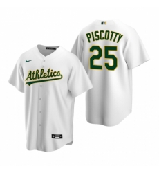 Mens Nike Oakland Athletics 25 Stephen Piscotty White Home Stitched Baseball Jersey