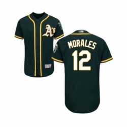 Mens Oakland Athletics 12 Kendrys Morales Green Alternate Flex Base Authentic Collection Baseball Jersey