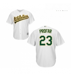 Mens Oakland Athletics 23 Jurickson Profar Replica White Home Cool Base Baseball Jersey 