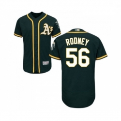 Mens Oakland Athletics 56 Fernando Rodney Green Alternate Flex Base Authentic Collection Baseball Jersey