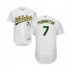 Mens Oakland Athletics 7 Cliff Pennington White Home Flex Base Authentic Collection Baseball Jersey