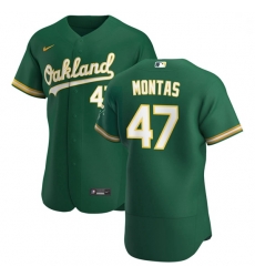 Oakland Athletics 47 Frankie Montas Men Nike Kelly Green Alternate 2020 Authentic Player MLB Jersey