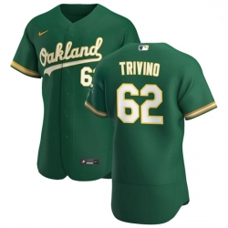 Oakland Athletics 62 Lou Trivino Men Nike Kelly Green Alternate 2020 Authentic Player MLB Jersey