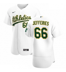 Oakland Athletics 66 Daulton Jefferies Men Nike White Home 2020 Authentic Player MLB Jersey