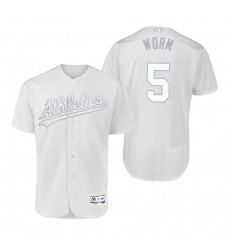 Oakland Athletics Chris Herrmann Worm White 2019 Players Weekend MLB Jersey