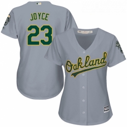 Womens Majestic Oakland Athletics 23 Matt Joyce Replica Grey Road Cool Base MLB Jersey