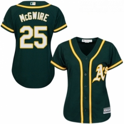 Womens Majestic Oakland Athletics 25 Mark McGwire Replica Green Alternate 1 Cool Base MLB Jersey