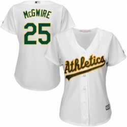 Womens Majestic Oakland Athletics 25 Mark McGwire Replica White Home Cool Base MLB Jersey