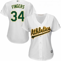 Womens Majestic Oakland Athletics 34 Rollie Fingers Replica White Home Cool Base MLB Jersey