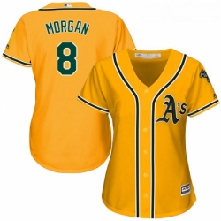 Womens Majestic Oakland Athletics 8 Joe Morgan Replica Gold Alternate 2 Cool Base MLB Jersey