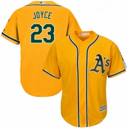 Youth Majestic Oakland Athletics 23 Matt Joyce Authentic Gold Alternate 2 Cool Base MLB Jersey