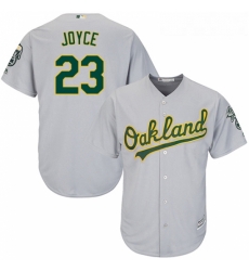 Youth Majestic Oakland Athletics 23 Matt Joyce Replica Grey Road Cool Base MLB Jersey