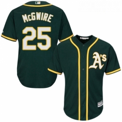 Youth Majestic Oakland Athletics 25 Mark McGwire Authentic Green Alternate 1 Cool Base MLB Jersey