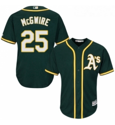 Youth Majestic Oakland Athletics 25 Mark McGwire Replica Green Alternate 1 Cool Base MLB Jersey