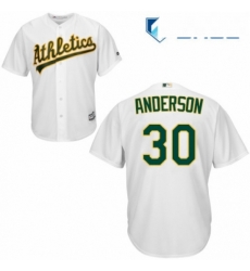 Youth Majestic Oakland Athletics 30 Brett Anderson Replica White Home Cool Base MLB Jersey 