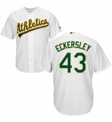 Youth Majestic Oakland Athletics 43 Dennis Eckersley Authentic White Home Cool Base MLB Jersey