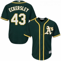 Youth Majestic Oakland Athletics 43 Dennis Eckersley Replica Green Alternate 1 Cool Base MLB Jersey