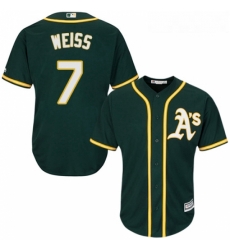 Youth Majestic Oakland Athletics 7 Walt Weiss Replica Green Alternate 1 Cool Base MLB Jersey