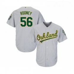 Youth Oakland Athletics 56 Fernando Rodney Replica Grey Road Cool Base Baseball Jersey 