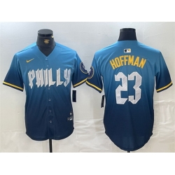 Men Philadelphia Phillies 23 Jeff Hoffman Blue 2024 City Connect Limited Stitched Jersey