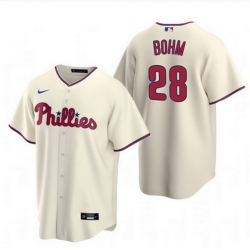 Men Philadelphia Phillies 28 Alec Bohm Cream Alternate Jersey