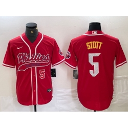 Men Philadelphia Phillies 5 Bryson Stott Red 2024 City Connect Stitched Jersey 4