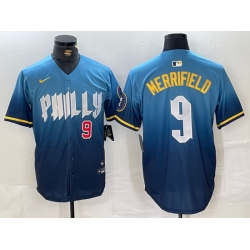 Men Philadelphia Phillies 9 Whit Merrifield Blue 2024 City Connect Limited Stitched Jersey 1