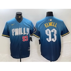 Men Philadelphia Phillies 93 Jason Elwell Blue 2024 City Connect Limited Stitched Jersey 3