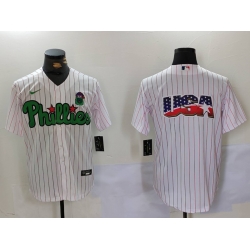 Men Philadelphia Phillies Big Logo White Stitched Jersey