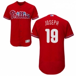 Mens Majestic Philadelphia Phillies 19 Tommy Joseph Red Flexbase Authentic Collection MLB Jersey