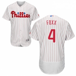 Mens Majestic Philadelphia Phillies 4 Jimmy Foxx White Home Flex Base Authentic Collection MLB Jersey