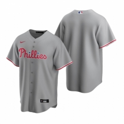 Mens Nike Philadelphia Phillies Blank Gray Road Stitched Baseball Jersey