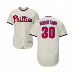 Mens Philadelphia Phillies 30 David Robertson Cream Alternate Flex Base Authentic Collection MLB Jersey