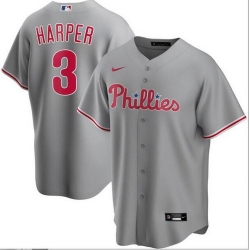 Phillies 3 Bryce Harper Gray 2020 Nike Cool Base Jersey