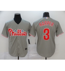 Phillies 3 Bryce Harper Gray 2020 Nike Cool Base Jersey