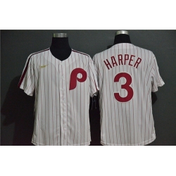 Phillies 3 Bryce Harper White 2020 Nike Throwback Cool Base Jersey