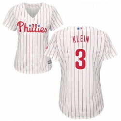 Womens Majestic Philadelphia Phillies 3 Chuck Klein Replica WhiteRed Strip Home Cool Base MLB Jersey