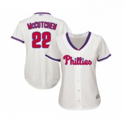 Womens Philadelphia Phillies 22 Andrew McCutchen Replica Cream Alternate Cool Base Baseball Jersey 