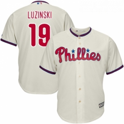 Youth Majestic Philadelphia Phillies 19 Greg Luzinski Replica Cream Alternate Cool Base MLB Jersey